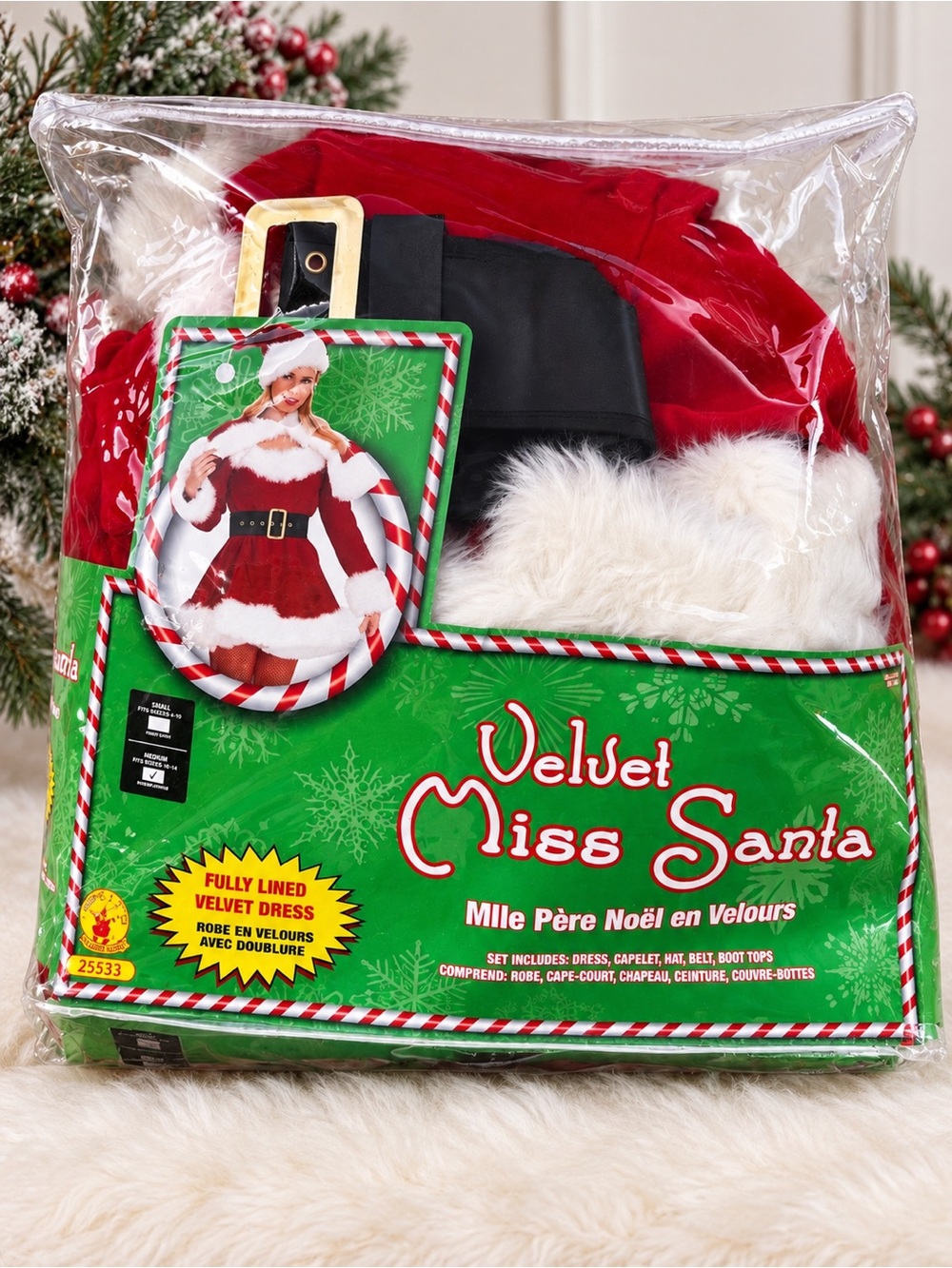 Velvet Miss Santa Women's Red Velvet Holiday Costume M